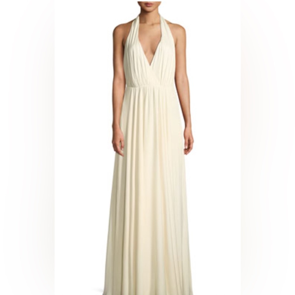 Milly 100% Silk "Georgina Silk Stretch Halter-Strap Gown" BNWT retail $995